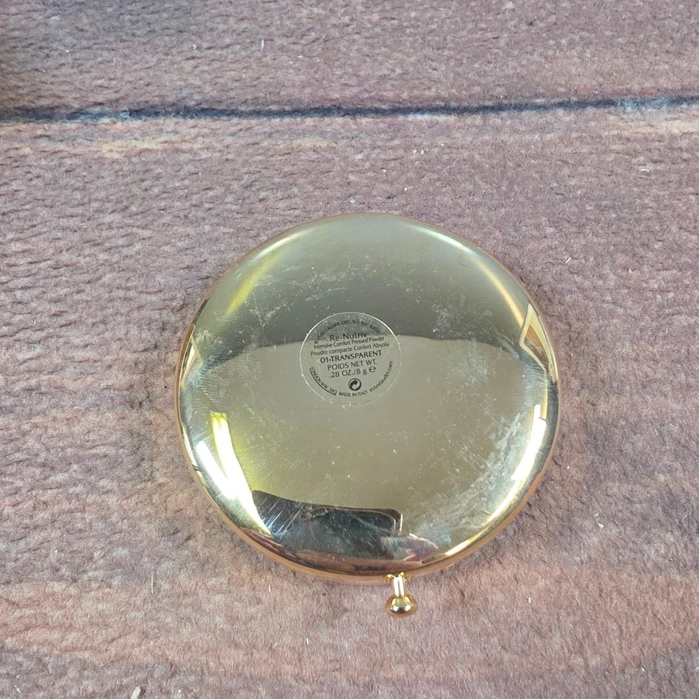Estee Lauder Re-Nutriv Powder Compact Womens OS Gold Good Crystal Enamel Swirl